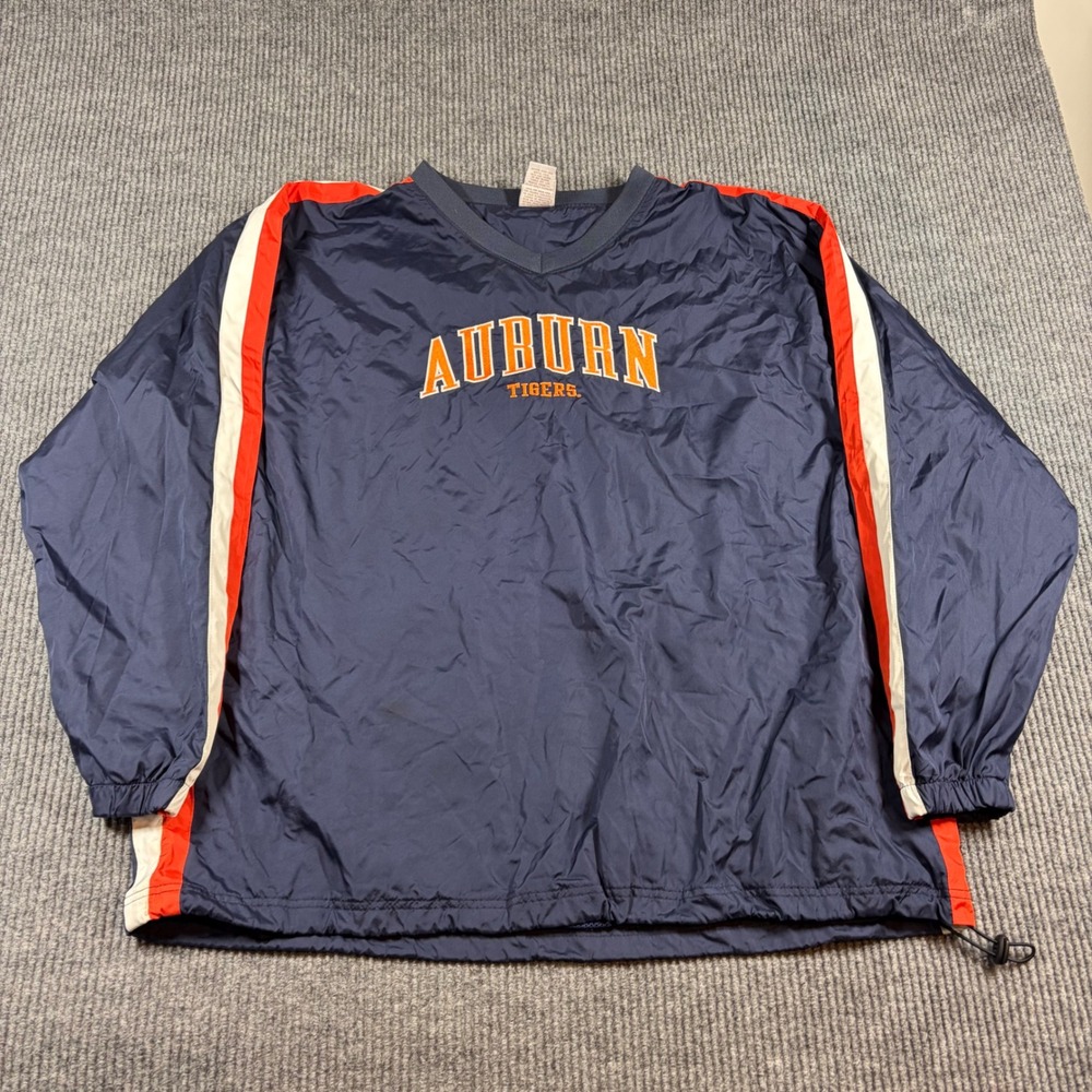 Vintage Red Oak Pullover‎ Men's XL Auburn Tigers Windbreaker Blue V-Neck NCAA